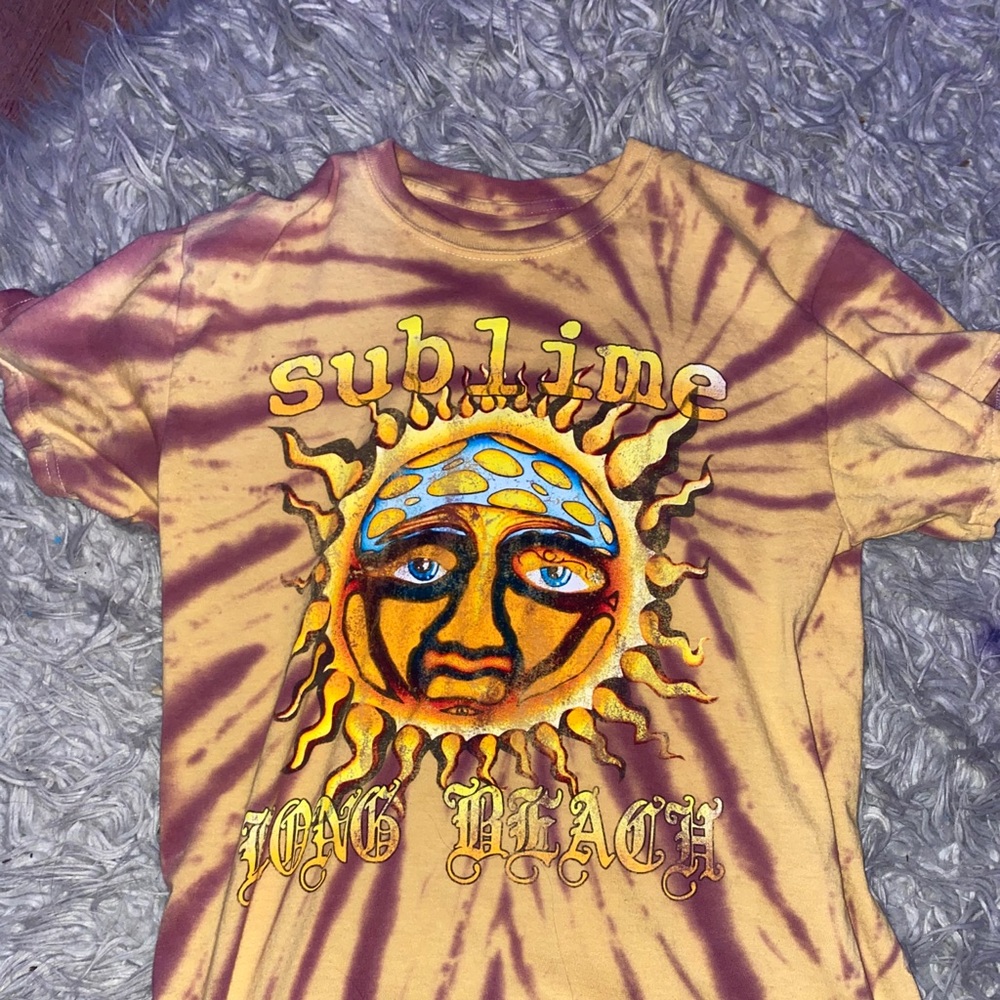 Yellow Tie-dye sublime band tee 🌞